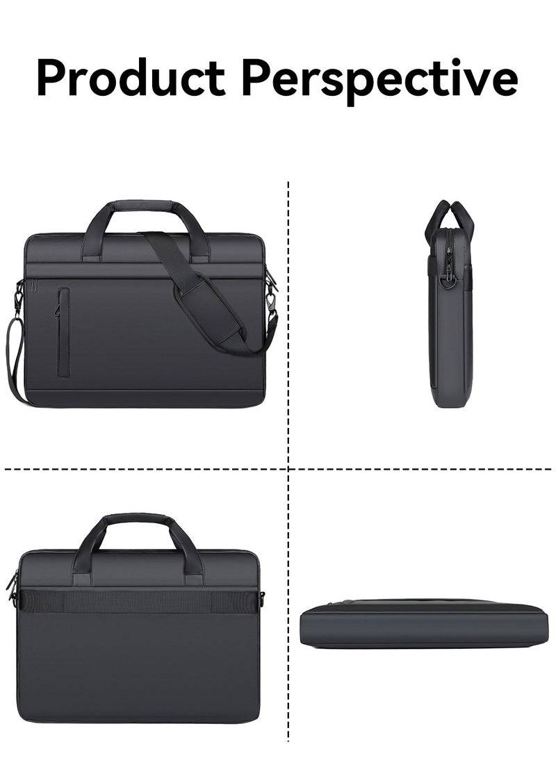 Moovant 15.6 Inch Laptop Bag, Lightweight Computer Bag, Casual Briefcase, Portable Laptop Case, Travel Business Handbag, Waterproof and Wear-resistant Shoulder Messenger Bag, 40x5x30cm, Black - Image 5