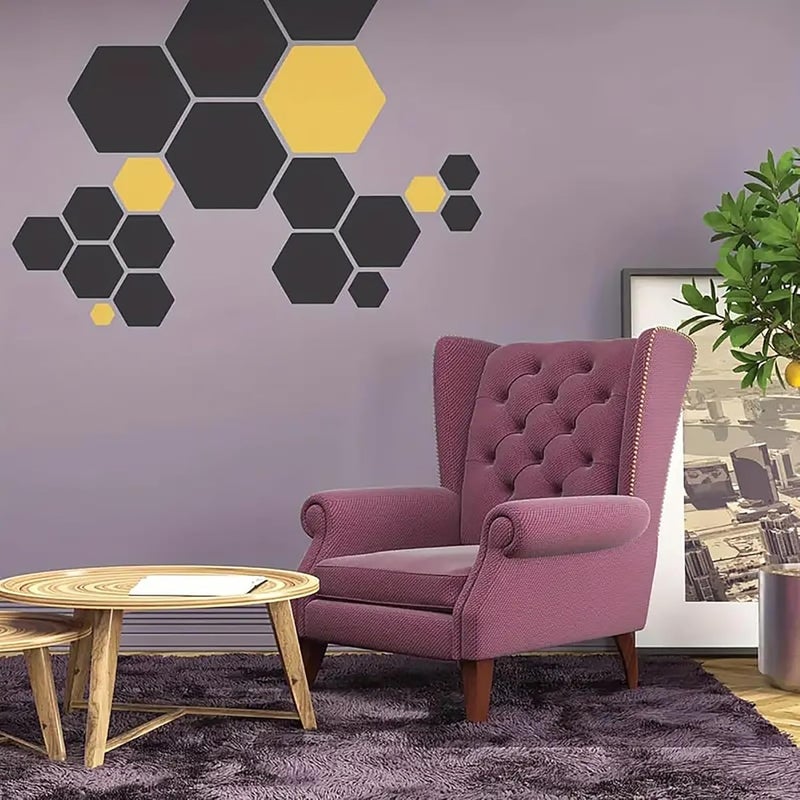 CLITHS Set of 8pcs Large Hexagon Stencils for Painting – Reusable Plastic Honeycomb Templates for Wall, Fabric, Paper, Wood Crafts – 0.5mm Thick – Sizes 9.84 Inch to 2.36 Inch - Image 3