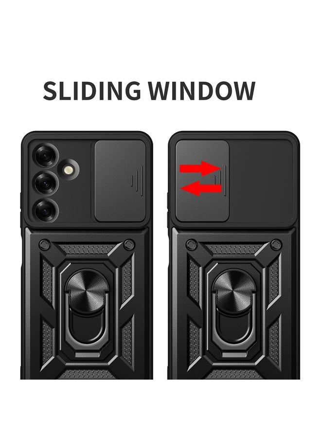 اس-توب جراب لهاتف Samsung Galaxy M35 5G بتصميم غطاء كاميرا منزلق مصنوع من مادة TPU+PC - Image 4