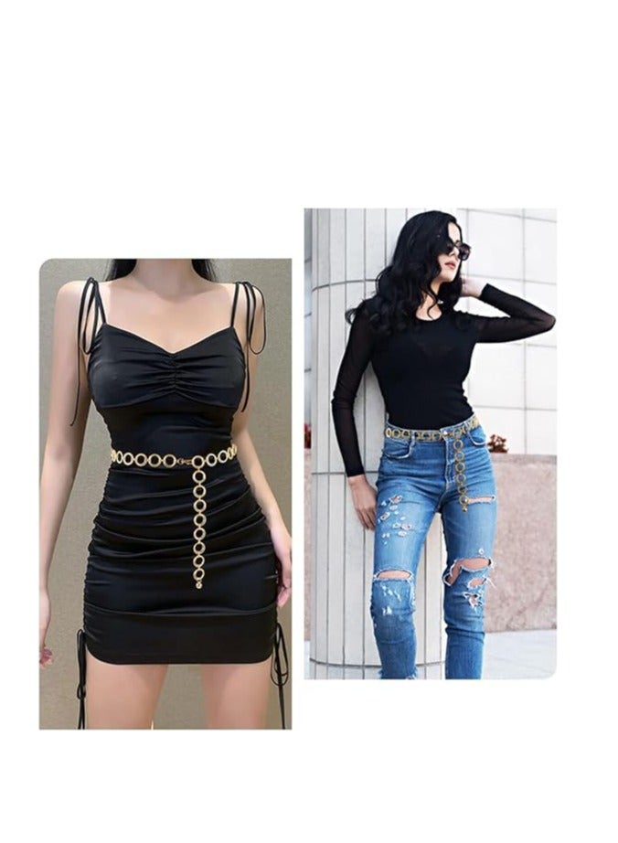 Metal Chain Waist Belts, Adjustable Body Link Chain Belt for Women Girls, Fashion Bling Waist Belt for Dress, Pants, Coat - Image 4