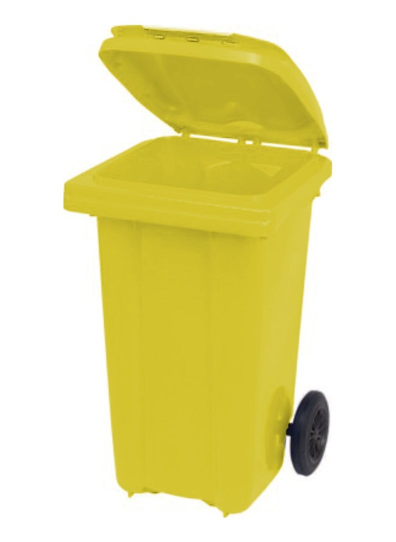 Ethic Solutions - Plastic Garbage Bin Waste Bin Yellow - 80L - Recycled with Foot Pedal - Image 1