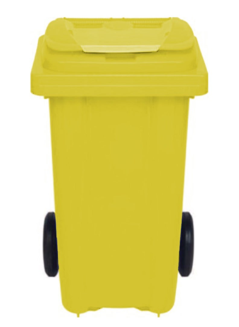 Ethic Solutions - Plastic Garbage Bin Waste Bin Yellow - 80L - Recycled with Foot Pedal - Image 1