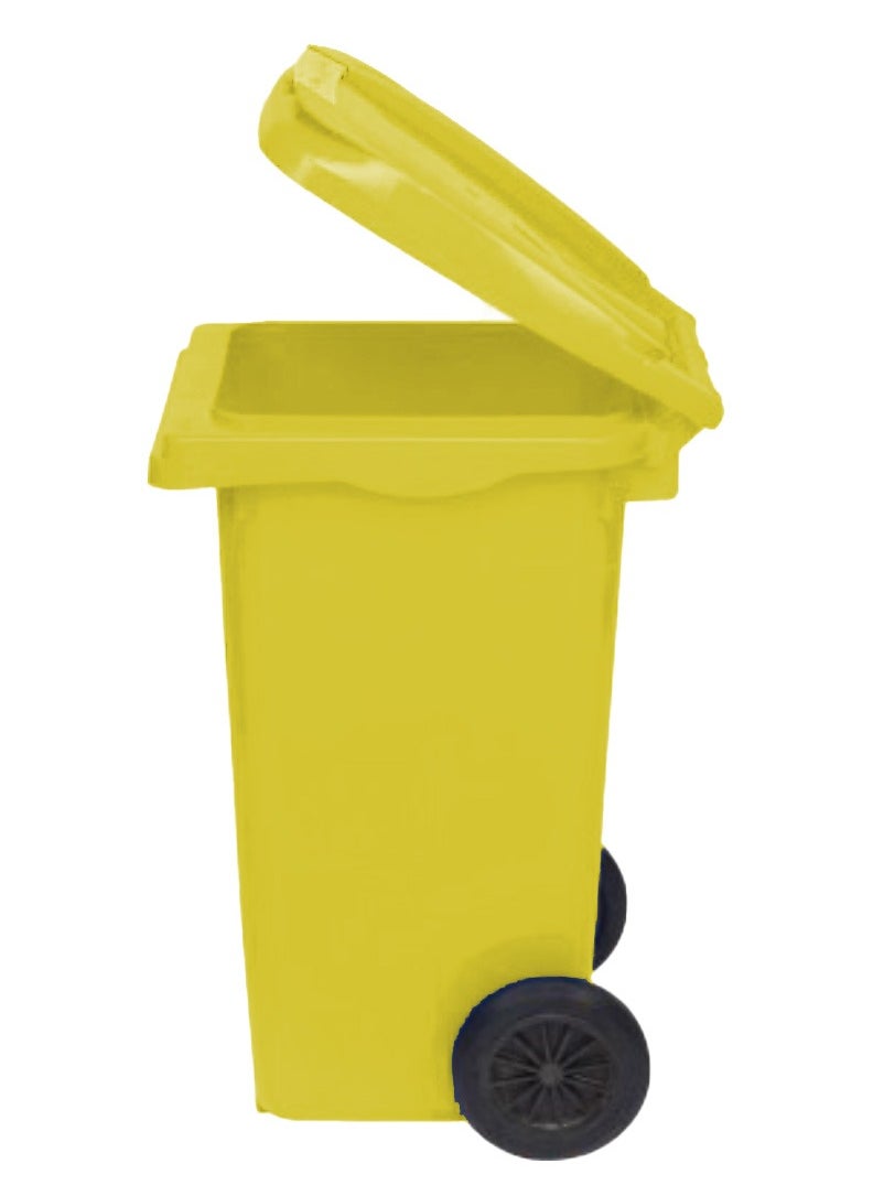 Ethic Solutions - Plastic Garbage Bin Waste Bin Yellow - 80L - Recycled with Foot Pedal - Image 1