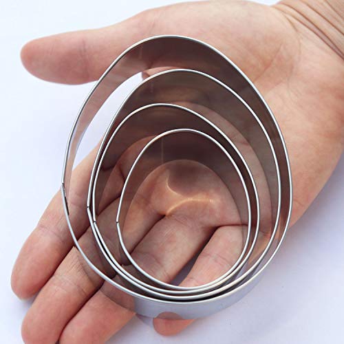 SOSOHOME Easter Egg Cookie Cutter Set - 4 Piece - 4", 3 3/8", 2 1/2", 2" - Egg Shaped Cookie Cutters, Stainless Steel Biscuit Pastry Cutters - Image 3