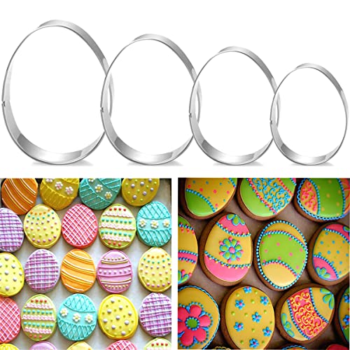 SOSOHOME Easter Egg Cookie Cutter Set - 4 Piece - 4", 3 3/8", 2 1/2", 2" - Egg Shaped Cookie Cutters, Stainless Steel Biscuit Pastry Cutters - Image 5