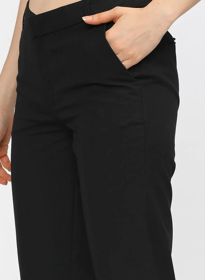 Tokyo Talkies Tokyo Talkies Solid Mid Rise Crop Trousers