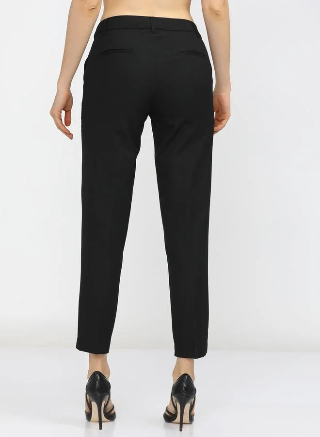 Tokyo Talkies Tokyo Talkies Solid Mid Rise Crop Trousers