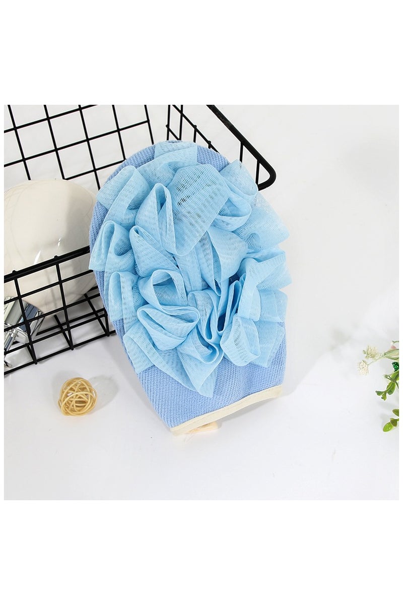 RTYY قفاز تقشير مع إسفنجة لوفا، إسفنجة استحمام مزدوجة الجوانب، إسفنجة تقشير الجسم باللوفة للاستحمام للنساء/الرجال، قفازات تقشير الجسم لإزالة الجلد الميت 2 عناصر - Image 3