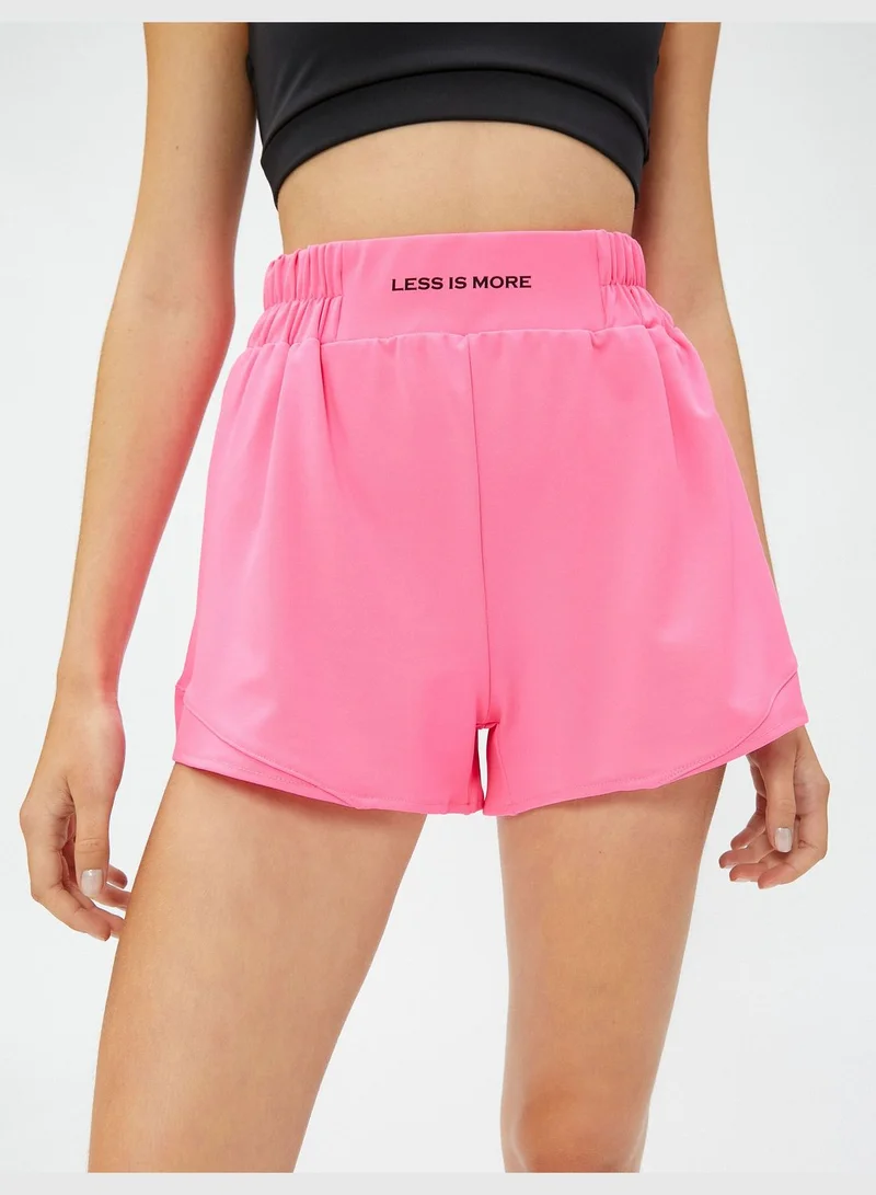 KOTON Elastic Waist Printed Sport Shorts