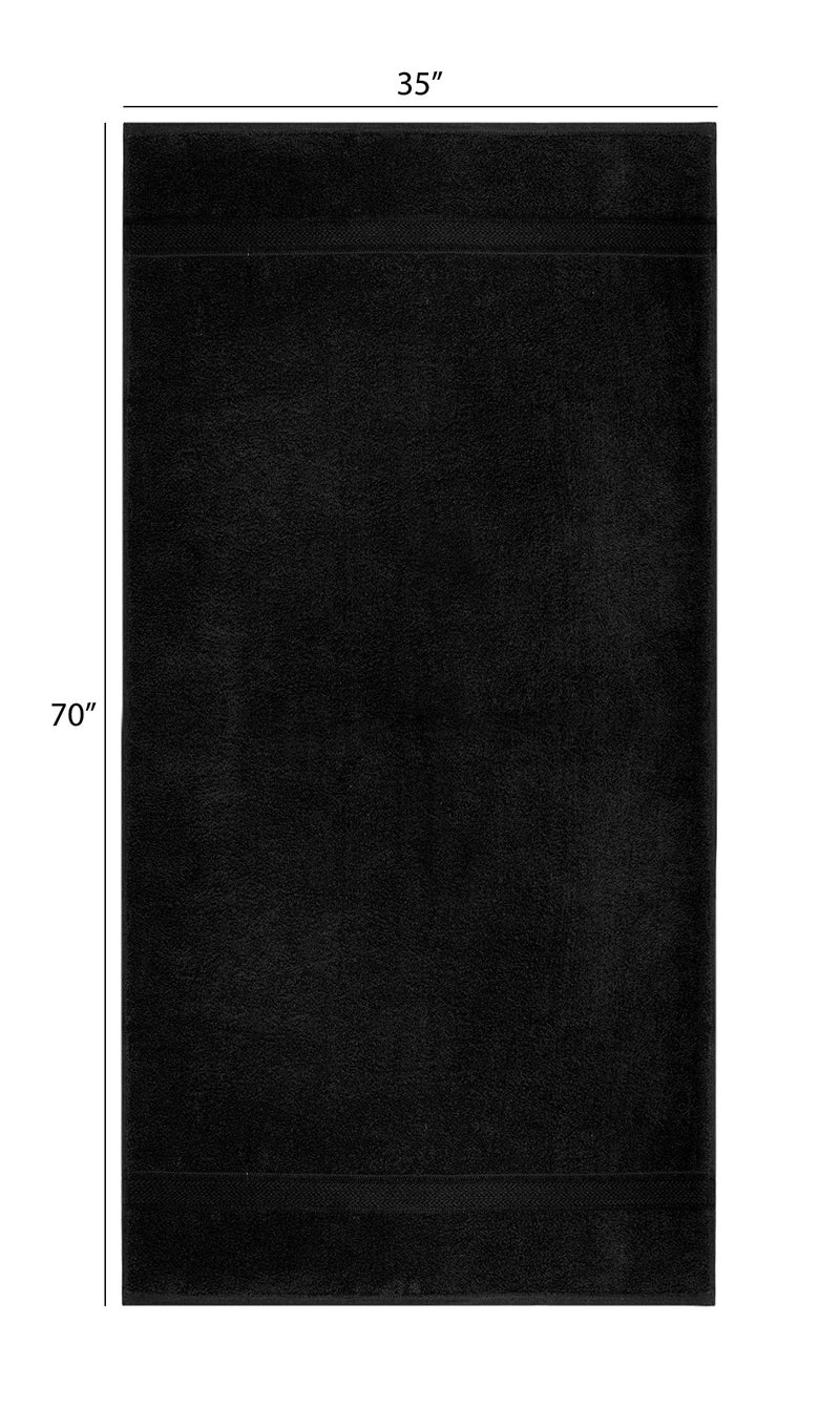 COTTON CRAFT Ultra Soft Bath Sheets - 2 Pack - 35 x 70 - Absorbent Quick Dry Everyday Luxury Hotel Bathroom Spa Gym Shower Beach Pool Travel Dorm - 100% Ringspun Cotton - 580 GSM - Easy Care - Black - Image 2