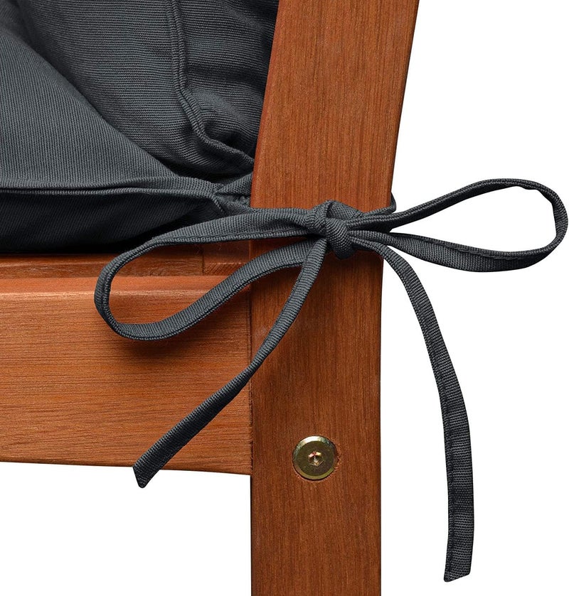 H B MSALA (DEVICE) وسادة مقاعد خارجية من القطن مع مسند ظهر، وسائد أرجوحة سميكة بديلة لمقاعد 2/3، وسائد أرجوحة خارجية (40 × 40 بوصة، رمادي) - Image 5