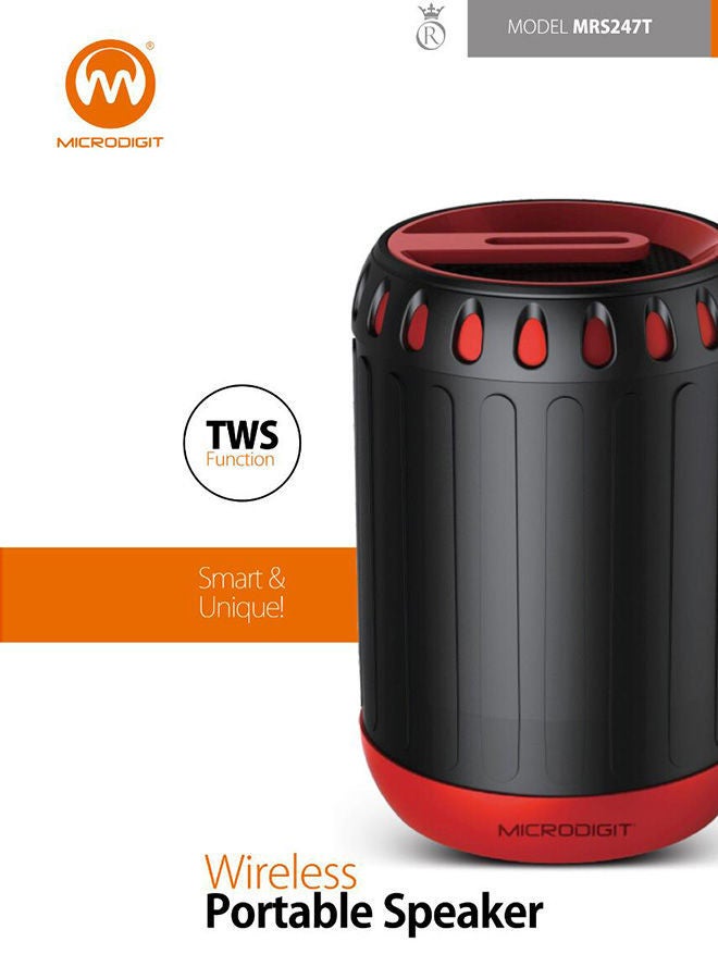 NIBEMINENT Microdigit Portable Speaker Black/Red - Image 2