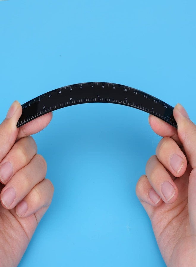 AIEX 10 Pack Plastic Ruler Kit - 15cm/6inch Straight Ruler Measuring Tool for Student, School, Office (Black) - Image 3