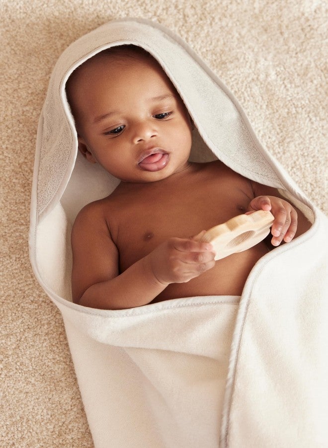 MORI Baby Hooded Bath Towel in White and Grey for Infants - Unisex Soft Sheet - Cloth for Boys and Girls - 30 x 30” - Image 4