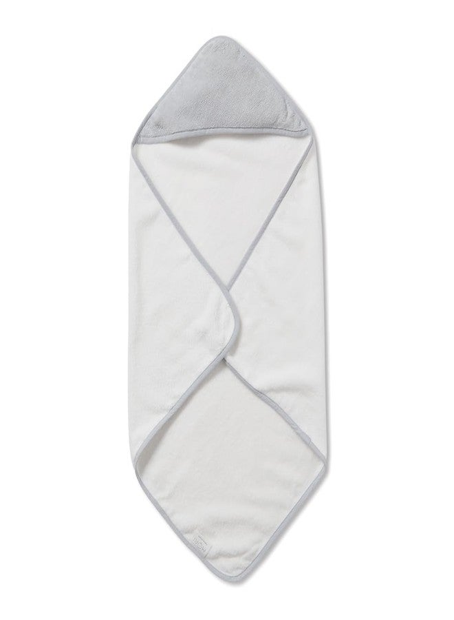 MORI Baby Hooded Bath Towel in White and Grey for Infants - Unisex Soft Sheet - Cloth for Boys and Girls - 30 x 30” - Image 1