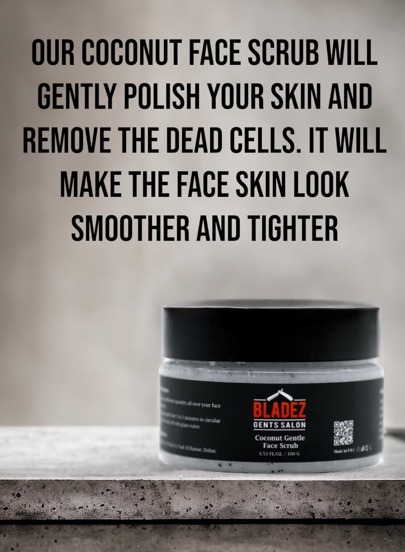 Bladez Coconut Gentle Face Scrub, Natural Ingredients, Deep Cleaning and Rejuvenating - Image 2