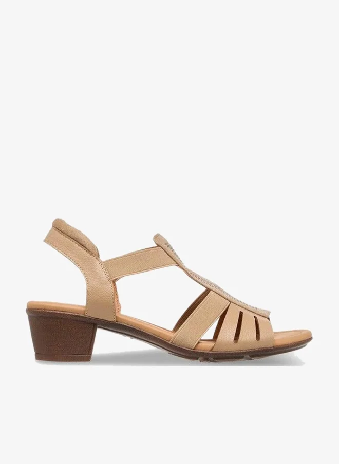 لو كونفورت صنادل مزينة بفتحات وكعب عريض