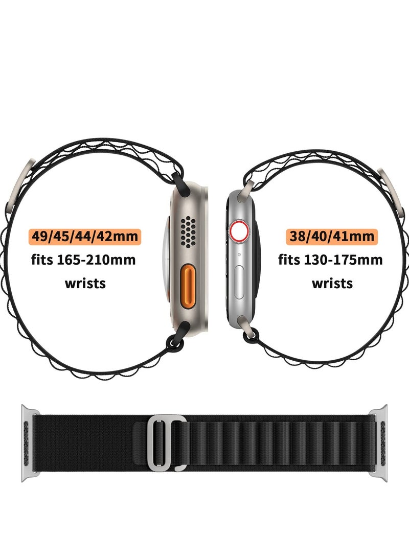 Chabeia 3 Pack Alpine Loop Compatible With Apple Watch Band 49mm 45mm 44mm 42mm , Women Men Nylon Sport Solo Loop Rugged Strap with Titanium G‑Hook for iWatch Utral Series 8 7 6 5 4 3 2 1 SE  - Image 4