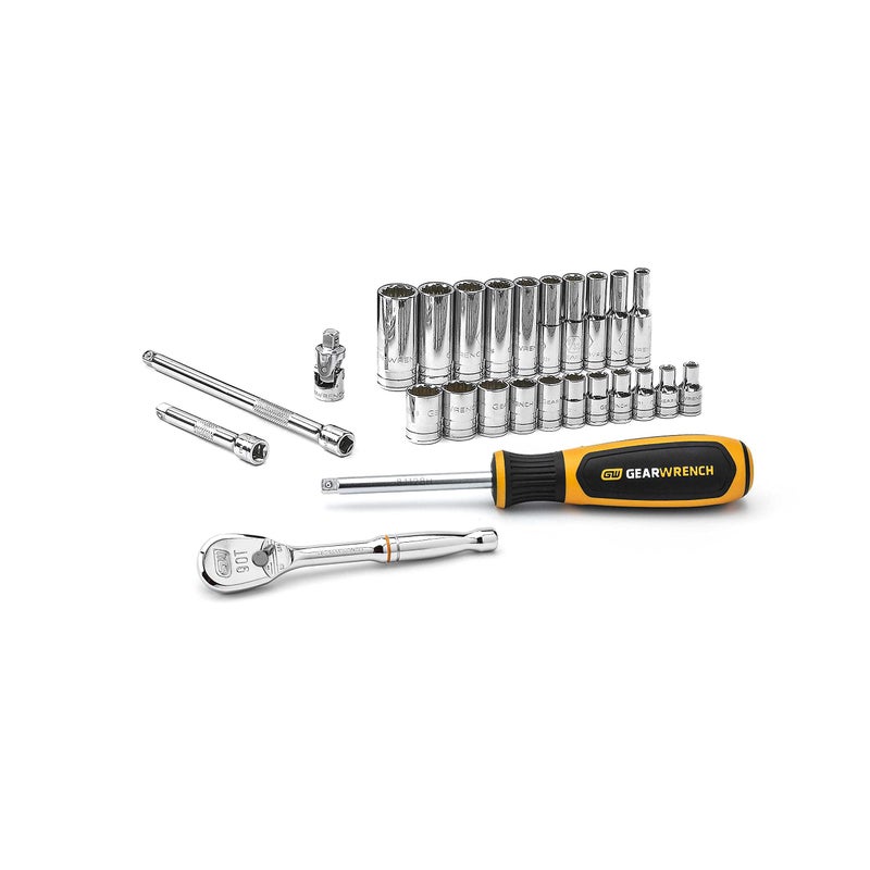 GEARWRENCH 26 Pc 14 Drive 12 Pt Standard Mechanics Tool Set SAE 80313