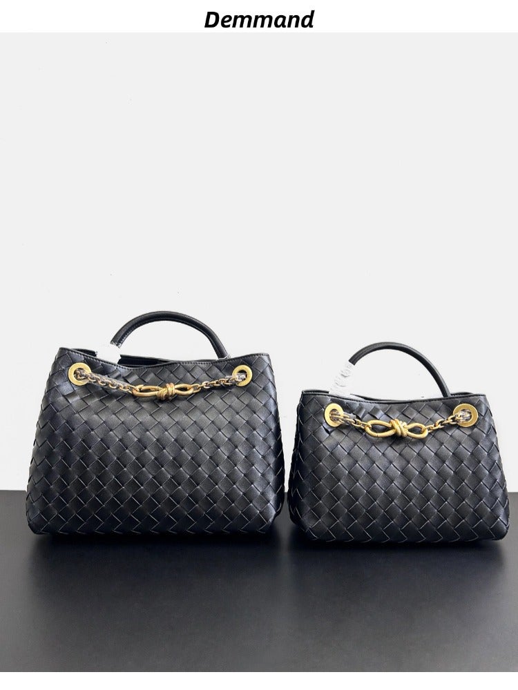 2024 Style Woven Bow Large Capacity Genuine Leather Backpack Women'S Bag Single Shoulder Crossbody Handbag - Image 3