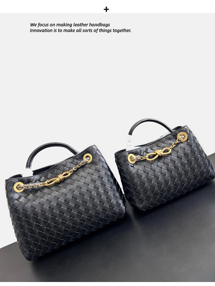 2024 Style Woven Bow Large Capacity Genuine Leather Backpack Women'S Bag Single Shoulder Crossbody Handbag - Image 4