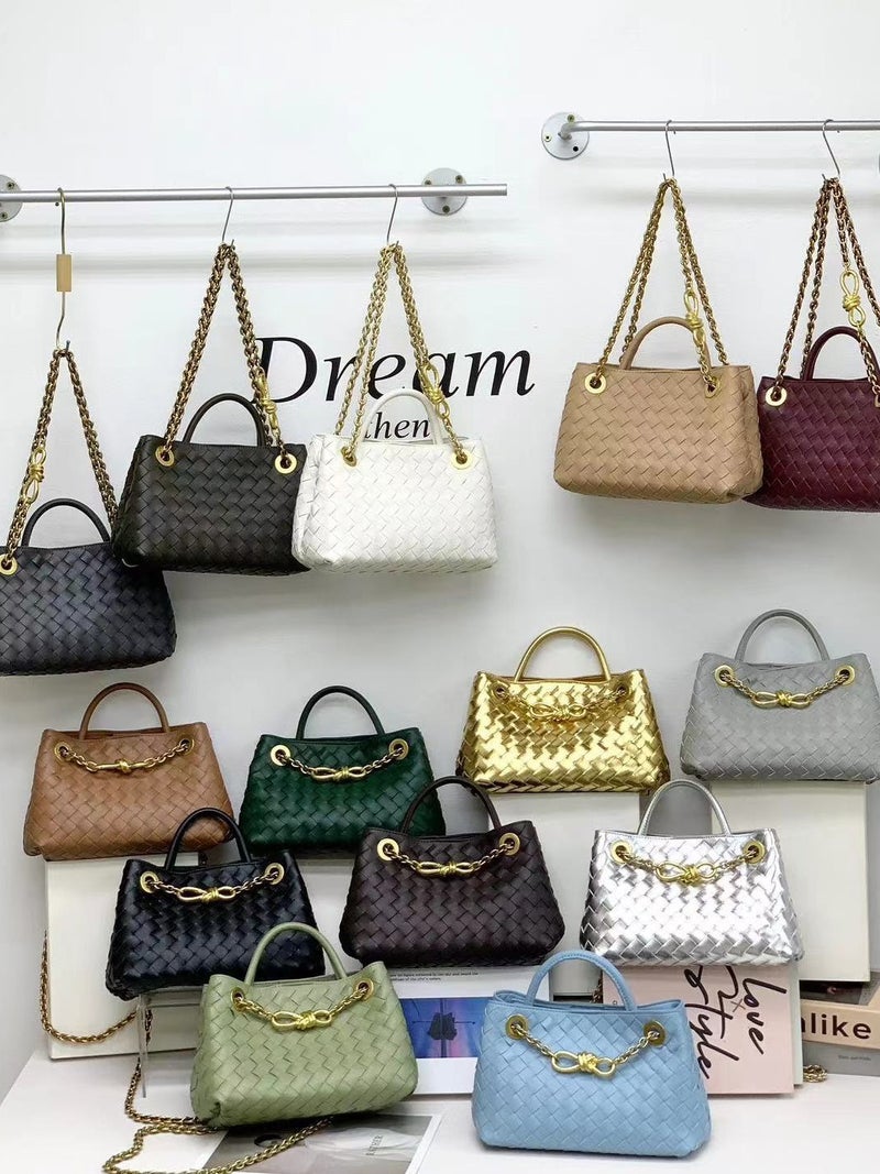 2024 Style Woven Bow Large Capacity Genuine Leather Backpack Women'S Bag Single Shoulder Crossbody Handbag - Image 2