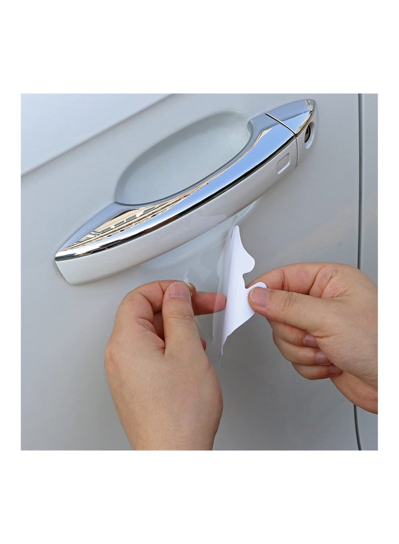 Generic Transparent sticker, 4 pieces of car door handle stickers to protect against scratches, manufactured by Up to Date Egypt - Image 3