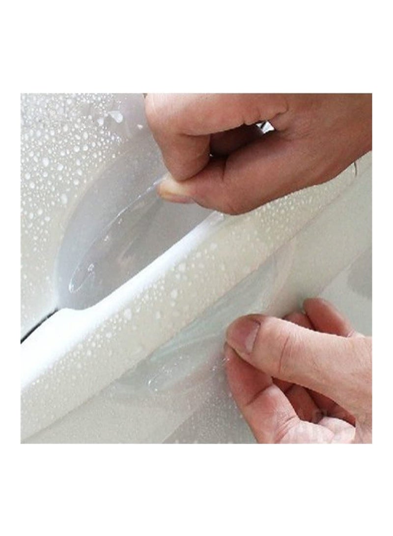 Generic Transparent sticker, 4 pieces of car door handle stickers to protect against scratches, manufactured by Up to Date Egypt - Image 2