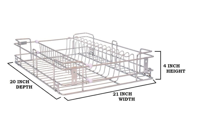 PN BASKET PN BASKET 202 Stainless Steel Modular Kitchen Basket Cabinets Drawer Kitchen Trolley Kitchen Accessories Kitchen Wired Set Of 6 PiecesSize 21 Inch Width 20 Inch Depth Silver Rectangular  - Image 5