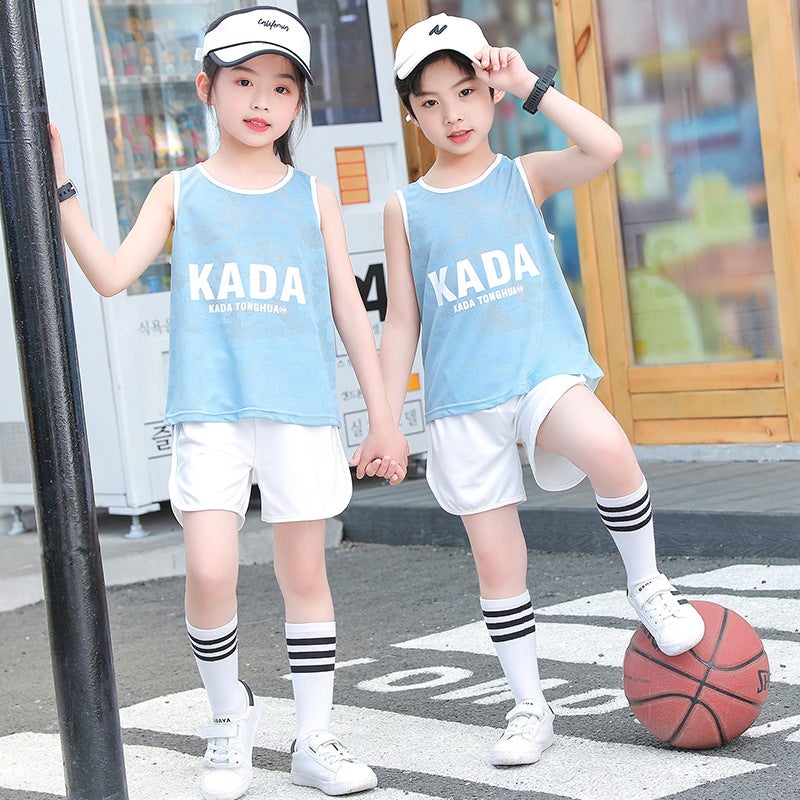 Children's Sports Vest Set Children's Clothing Summer Summer Thin Mesh Basketball Clothing Training Clothing Girls Boys New Style - Image 5