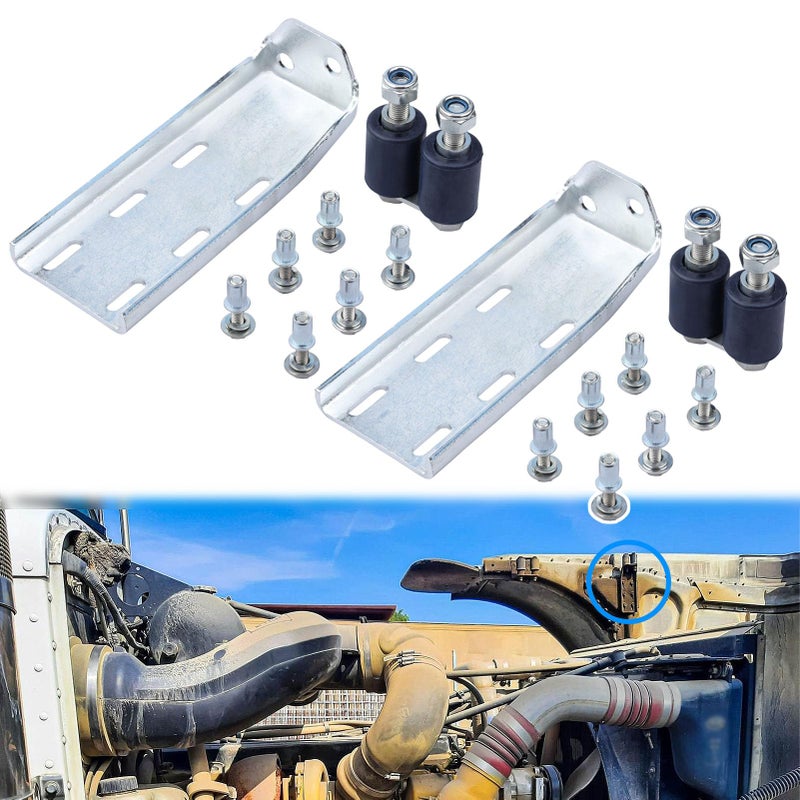 GYUPTRK 1304387 Upper Roller Bracket Kit with Rollers and Hardware Fit for Peterbilt 379 Replace 1304391 1304667 1304403 Driver and Passenger Both Side - Image 2