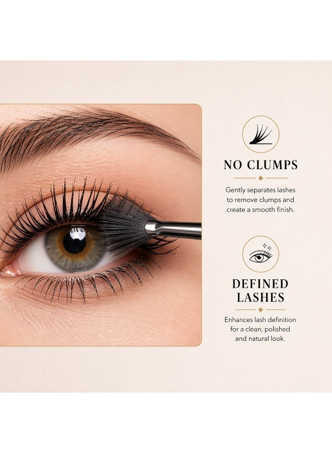 Lash Separator Brush – Mascara Finishing Brush for Clump-Free Lashes – Precision Fan Brush for Separating, Defining & Refining Mascara – Lightweight Lash Comb Brush – Milana Leesa - Image 3
