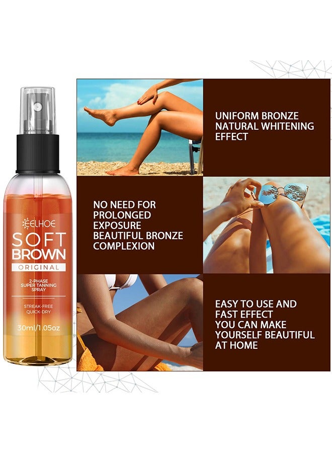 EELHOE Soft Brown Self-Tanning Spray, Intensive Tanning Spray, Tanning Accelerator Spray, Suitable For Sun Loungers And Outdoor Sun, Tanning Cream For Sunbeds And Outdoor, Body Self-Tanners - Image 4
