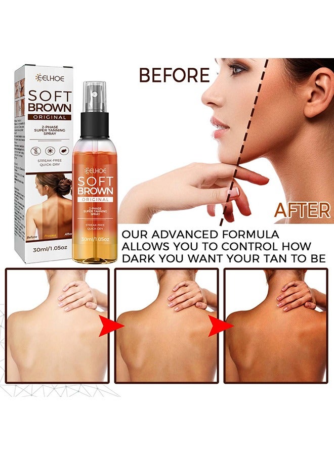EELHOE Soft Brown Self-Tanning Spray, Intensive Tanning Spray, Tanning Accelerator Spray, Suitable For Sun Loungers And Outdoor Sun, Tanning Cream For Sunbeds And Outdoor, Body Self-Tanners - Image 5