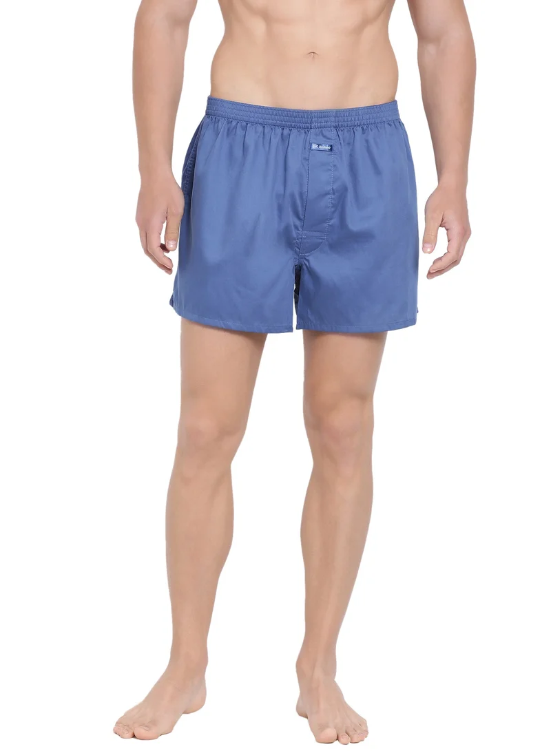 BYC MEN'S COTTON BOXER SHORTS (PACK OF 3) - BLUE