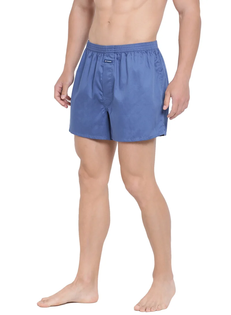 BYC MEN'S COTTON BOXER SHORTS (PACK OF 3) - BLUE