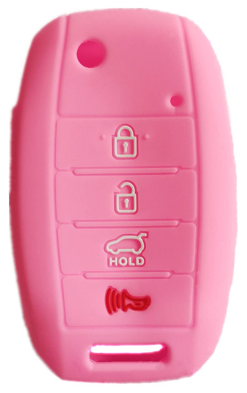 HEARTMEET Smart Key Fob Cover Case Protector Keyless Remote Holder for 2019 2020 2021 Kia Sportage Rio Forte Optima Carens Not Fit Smart Key Fob Light Pink - Image 3