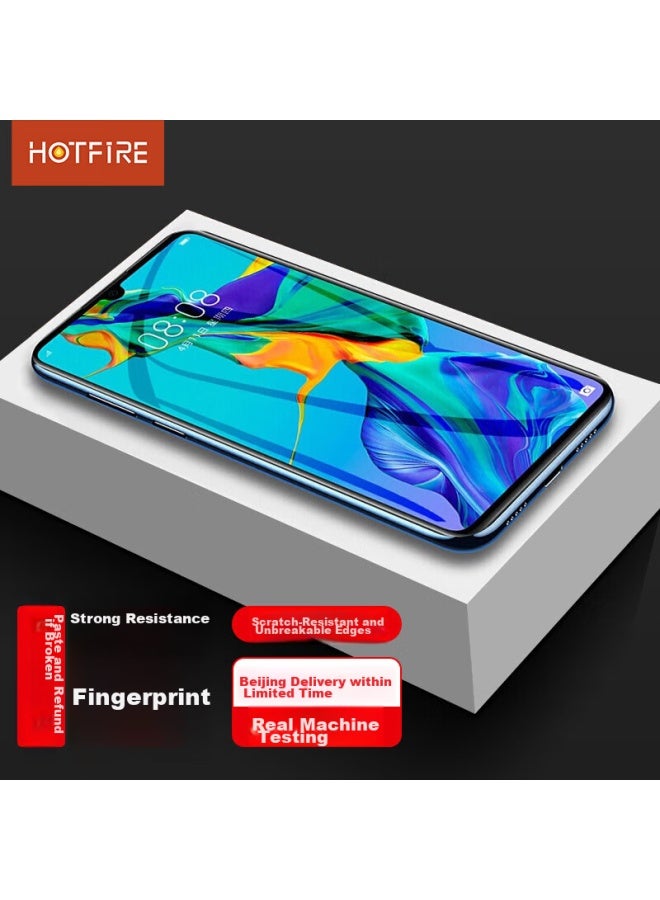 Hotfire Full Screen Tempered Glass Screen Protector For Huawei P30, Full Screen Protective Film For Huawei P30, Non-Water-Cooled Full Glass Film, Black - Image 1
