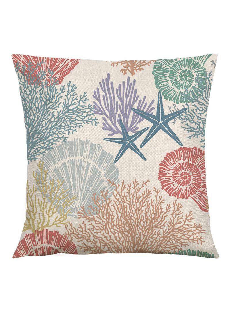 Marine Life Pillow Cover Living Room Home Sofa Bedroom Pillow Cover Linen Cushion Cover 45 * 45cm 