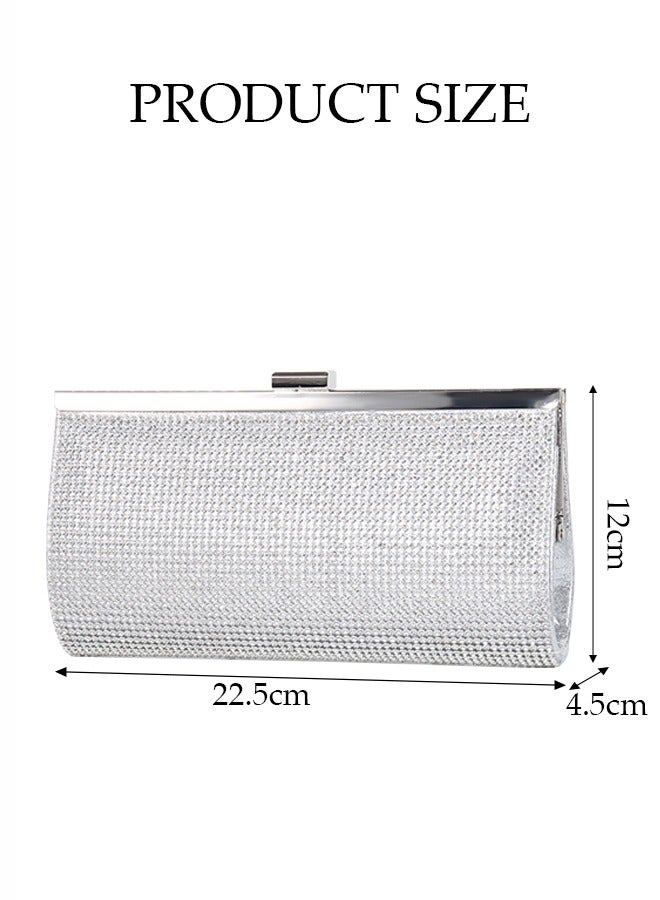 DUNISO Diamond Clutch Bag, Evening Bag, Shiny Luxury Rhinestone Wedding Bridesmaid Handbag, Party Bag, Shiny Banquet Handbag Evening Dress Rhinestone Bag, Suitable for Wedding, Banquet, Party  - Image 2