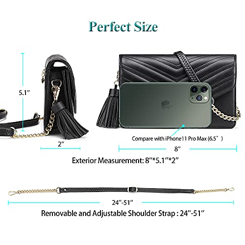 Peacocktion Small Crossbody Bag for Women Trendy Vegan Leather Evening Clutch Purses Designer Handbags for Party Wedding Prom Black - Image 5