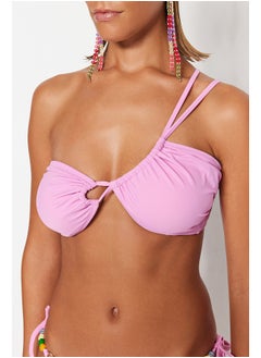 trendyol Pink One-Shoulder Tunnel Bikini Top TBESS23BU00290  - Image 4
