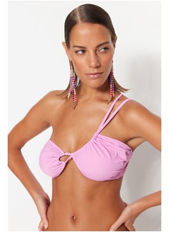 trendyol Pink One-Shoulder Tunnel Bikini Top TBESS23BU00290  - Image 2