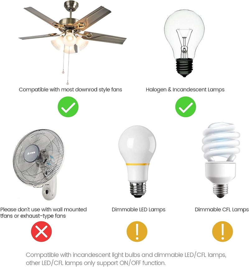 Eogifee Universal Ceiling Fan Remote Control and Receiver Kit with 3 Speed and Light Dimmer Control Replacement of Hampton Bay Hunter Harbor Breeze CHQ7078T UC7078T HD5 Fan-HD RR7079T Kits - Image 4