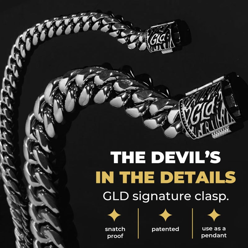 GLD Cuban Link Chain for Men and Women - 5MM, 24", 14K White Gold-Plated Miami Cuban Chain with Premium Travel Pouch - Snatch-Proof, Sweat-Proof, Fade-Resistant - Lifetime Quality, Designed in Miami - Image 3