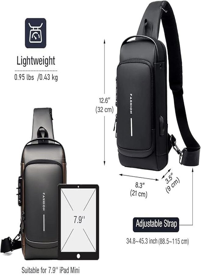 KACHKIT Phone Bag Waterproof Polyester Slim Unisex Crossbody Sling Bag Any Phone a Men's Shoulder Bag, Leisure Travel Handbag and Anti-Theft Chest Bag with USB Charging Port, (Multicolor ; PCS-1). - Image 2