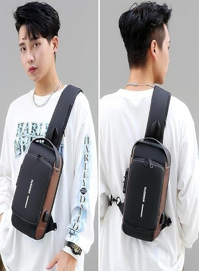 KACHKIT Phone Bag Waterproof Polyester Slim Unisex Crossbody Sling Bag Any Phone a Men's Shoulder Bag, Leisure Travel Handbag and Anti-Theft Chest Bag with USB Charging Port, (Multicolor ; PCS-1). - Image 4