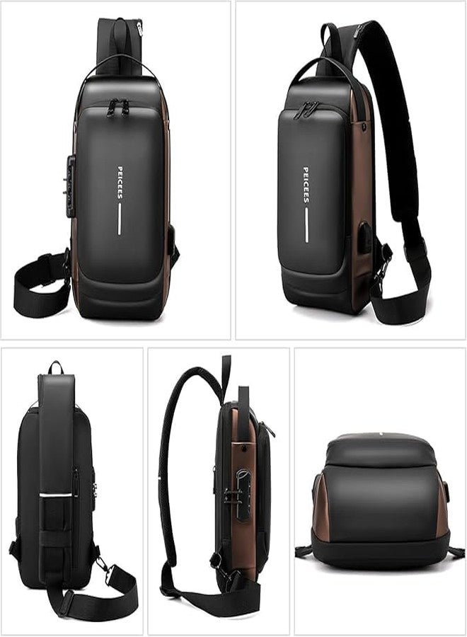 KACHKIT Phone Bag Waterproof Polyester Slim Unisex Crossbody Sling Bag Any Phone a Men's Shoulder Bag, Leisure Travel Handbag and Anti-Theft Chest Bag with USB Charging Port, (Multicolor ; PCS-1). - Image 3