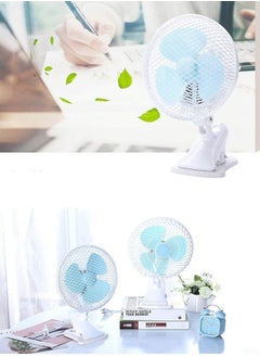 MODI Mini Clip Electric Fan – 2-Speed Portable Desk Fan with Oscillating Head (White)  - Image 1