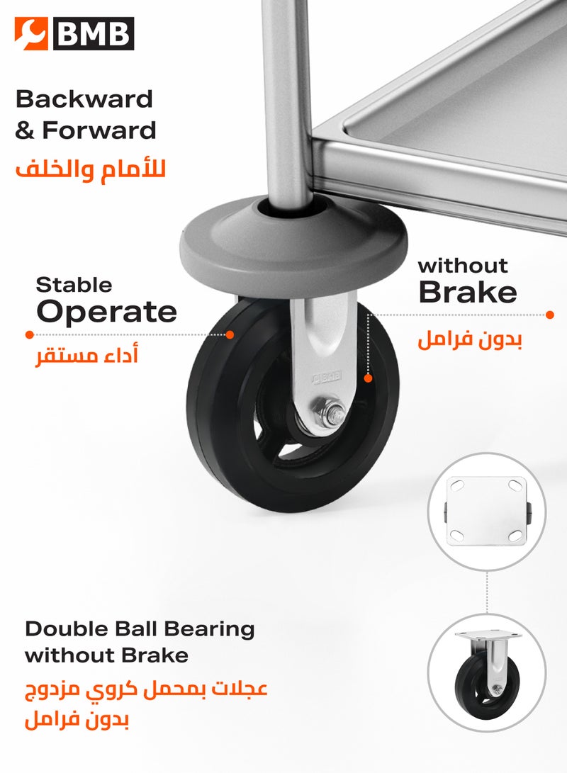 بي إم بي تولز عجلة ثابتة ثابتة من المطاط مع كرة مزدوجة 160 ملم - أسود - Image 3